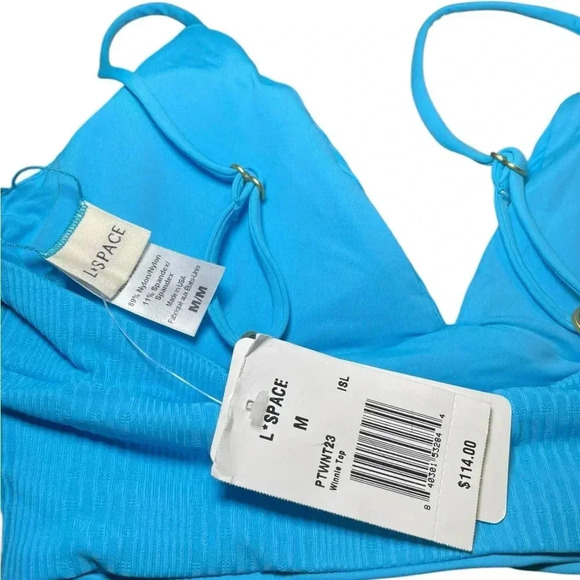 L*Space NWT NEW Blue Winnie Bikini Top Size M - Picture 5 of 5